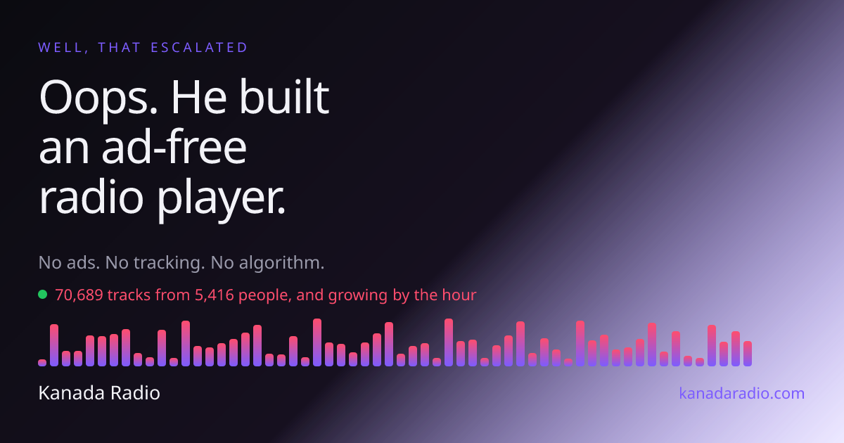 Share card: Oops. He built an ad-free radio player